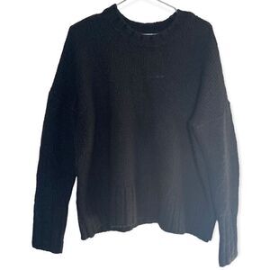 En Thread NWT Black Crew-Neck Wool-Blend Knit Sweater Size XS